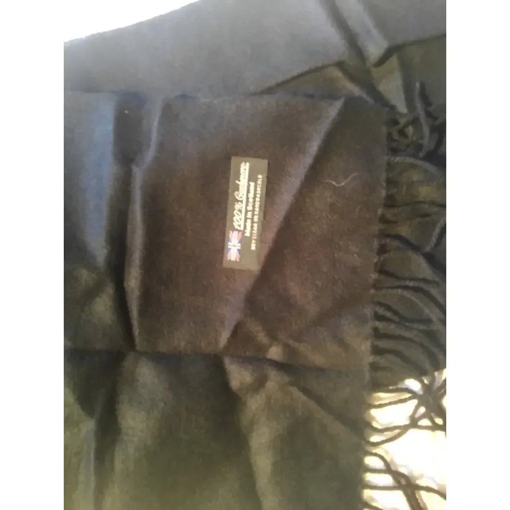 100% cashmere scarf from Scotland- Black- New - Free Shipping